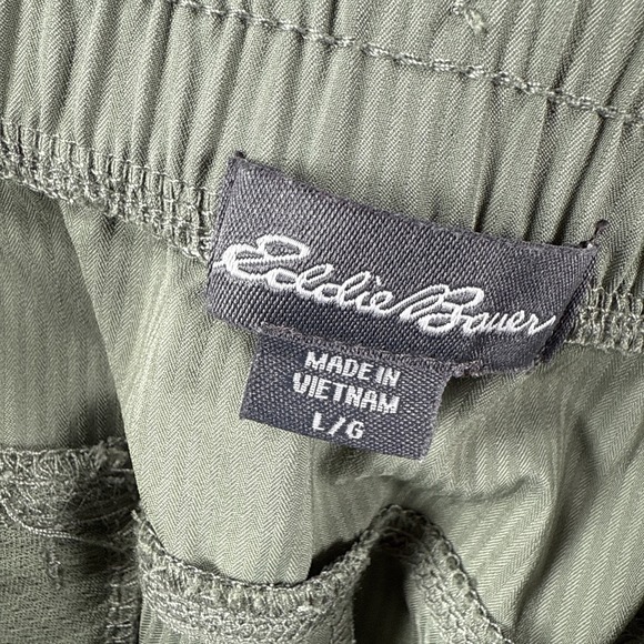 Eddie‎ Bauer Pants Womens L Stripe Track Jogger Ankle Pull On Stretch Green - Picture 8 of 16